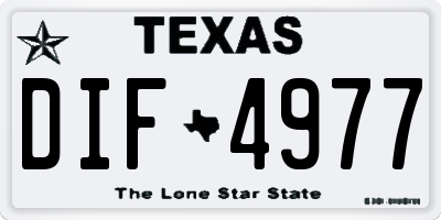 TX license plate DIF4977