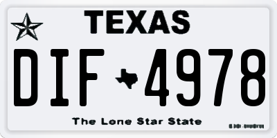 TX license plate DIF4978
