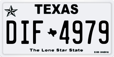 TX license plate DIF4979