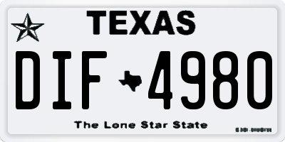 TX license plate DIF4980