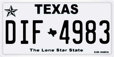 TX license plate DIF4983