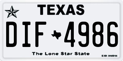 TX license plate DIF4986