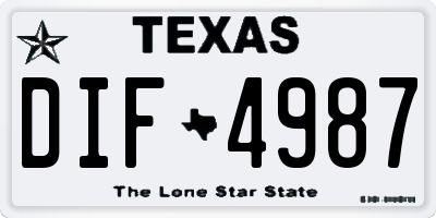 TX license plate DIF4987