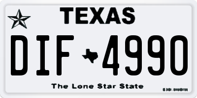 TX license plate DIF4990