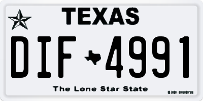 TX license plate DIF4991