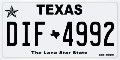 TX license plate DIF4992