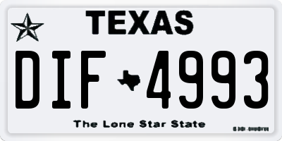 TX license plate DIF4993