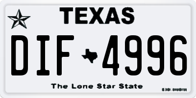 TX license plate DIF4996