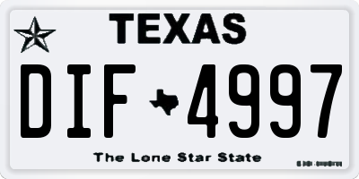 TX license plate DIF4997