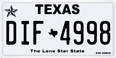 TX license plate DIF4998
