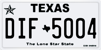 TX license plate DIF5004
