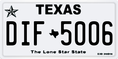 TX license plate DIF5006