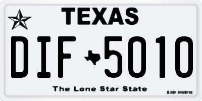 TX license plate DIF5010