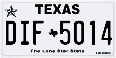 TX license plate DIF5014