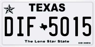 TX license plate DIF5015