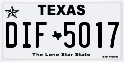 TX license plate DIF5017