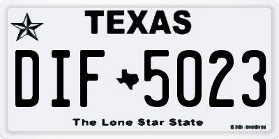 TX license plate DIF5023