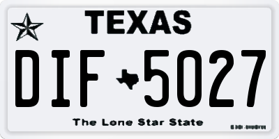 TX license plate DIF5027