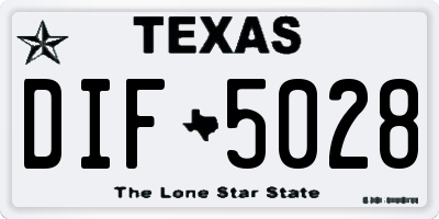 TX license plate DIF5028