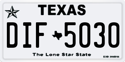 TX license plate DIF5030