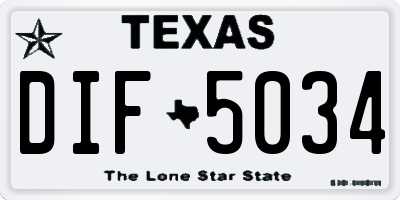 TX license plate DIF5034
