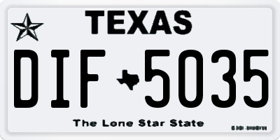 TX license plate DIF5035