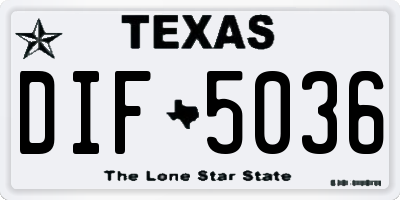 TX license plate DIF5036