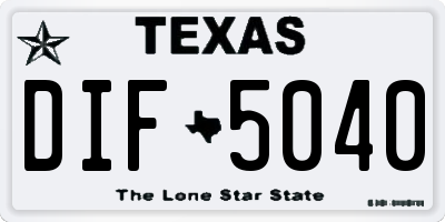 TX license plate DIF5040