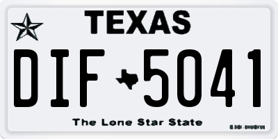 TX license plate DIF5041
