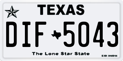 TX license plate DIF5043
