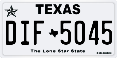 TX license plate DIF5045