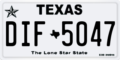 TX license plate DIF5047