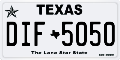TX license plate DIF5050