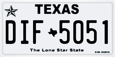 TX license plate DIF5051