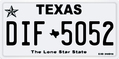 TX license plate DIF5052
