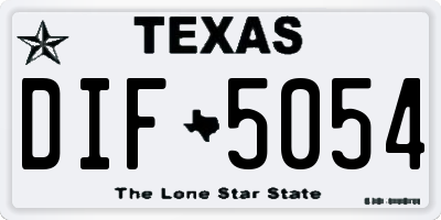 TX license plate DIF5054