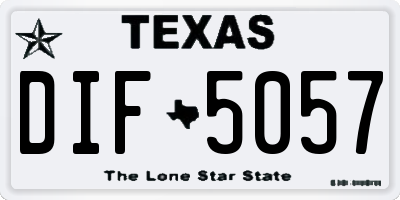 TX license plate DIF5057