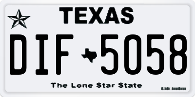 TX license plate DIF5058