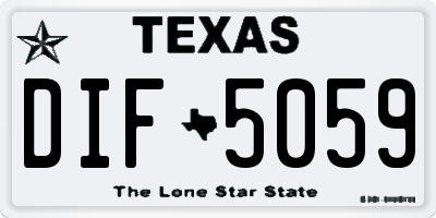 TX license plate DIF5059