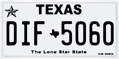 TX license plate DIF5060