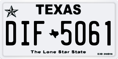 TX license plate DIF5061