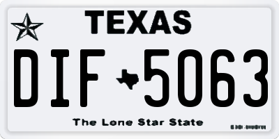 TX license plate DIF5063
