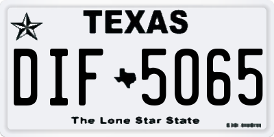 TX license plate DIF5065