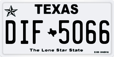 TX license plate DIF5066