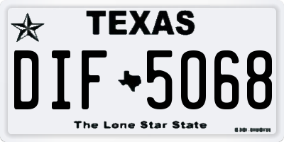 TX license plate DIF5068