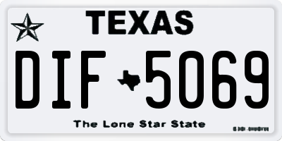 TX license plate DIF5069