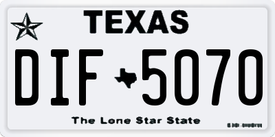 TX license plate DIF5070