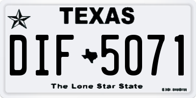 TX license plate DIF5071