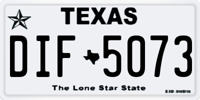 TX license plate DIF5073