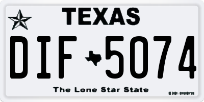 TX license plate DIF5074